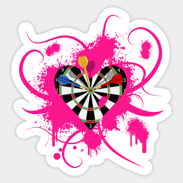 Dartboard Heart Sticker by PalmGallery